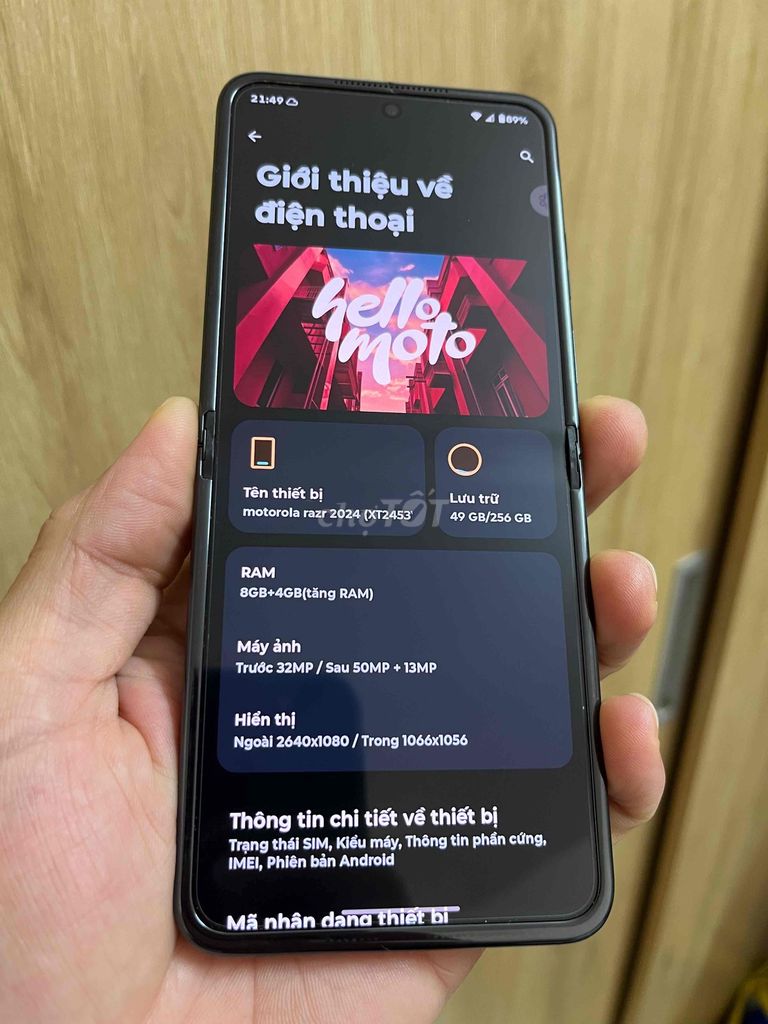 Motorola Razr 50 256GB xám đẹp full không lỗi. Mua bán Điện thoại tại Quận Bình Thạnh Tp Hồ Chí Minh được đăng bởi Lương Quốc hình 1
