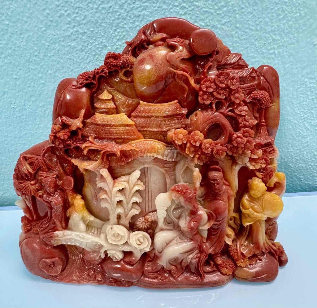 Đá phong thủy Thọ Sơn Đỏ 06 x 18 x 17cm. Mua bán Đồ sưu tầm, đồ cổ tại Quận Hải Châu Đà Nẵng được đăng bởi thắng  hình 1