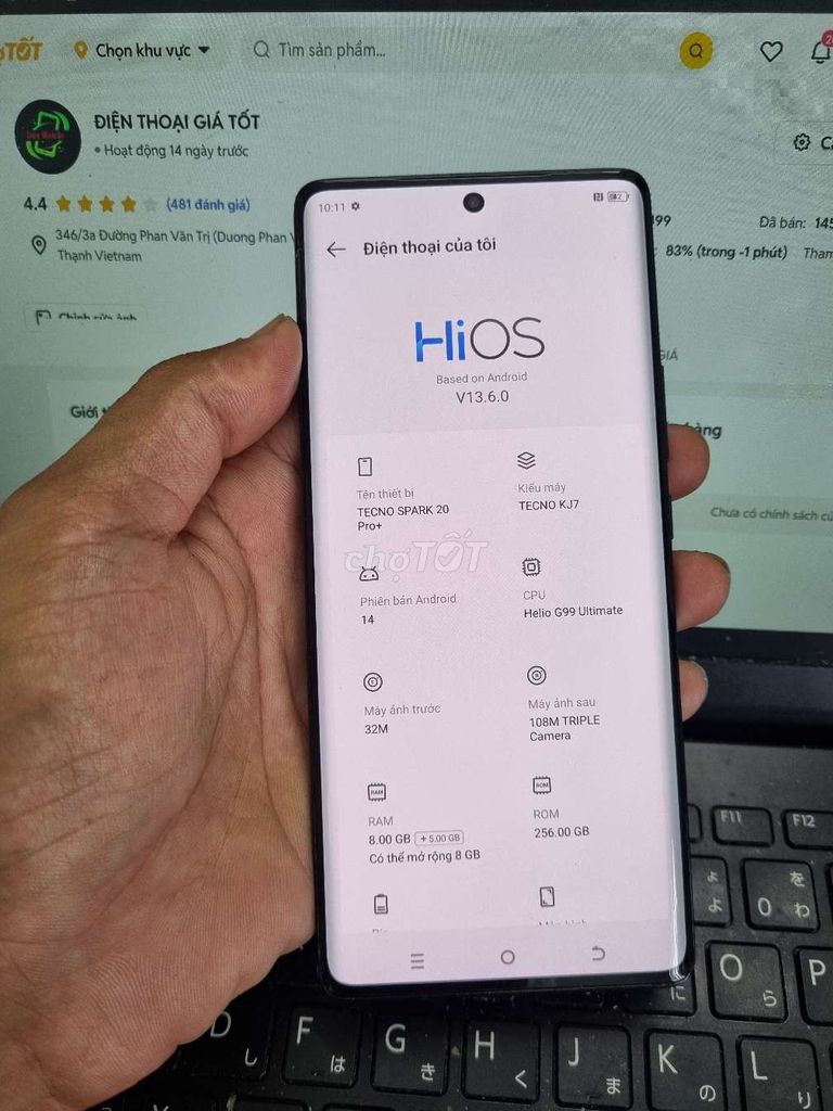 TECNO SPARK 20 PRO PLUS 8GB.256GB ZIN FULL CN. Mua bán Điện thoại tại Quận Bình Thạnh Tp Hồ Chí Minh được đăng bởi Dân Mobile hình 1
