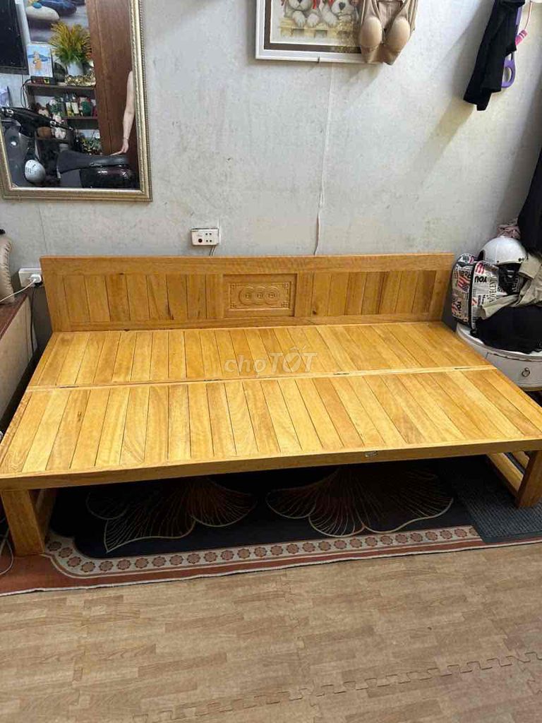 Giường gấp Gỗ xoan đào Vàng 1m2 x 1m9. Mua bán Giường, chăn ga gối nệm tại Quận Đống Đa Hà Nội được đăng bởi Tống Linh hình 1