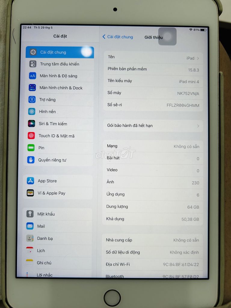 CẦN BÁN IPAD MINI 4