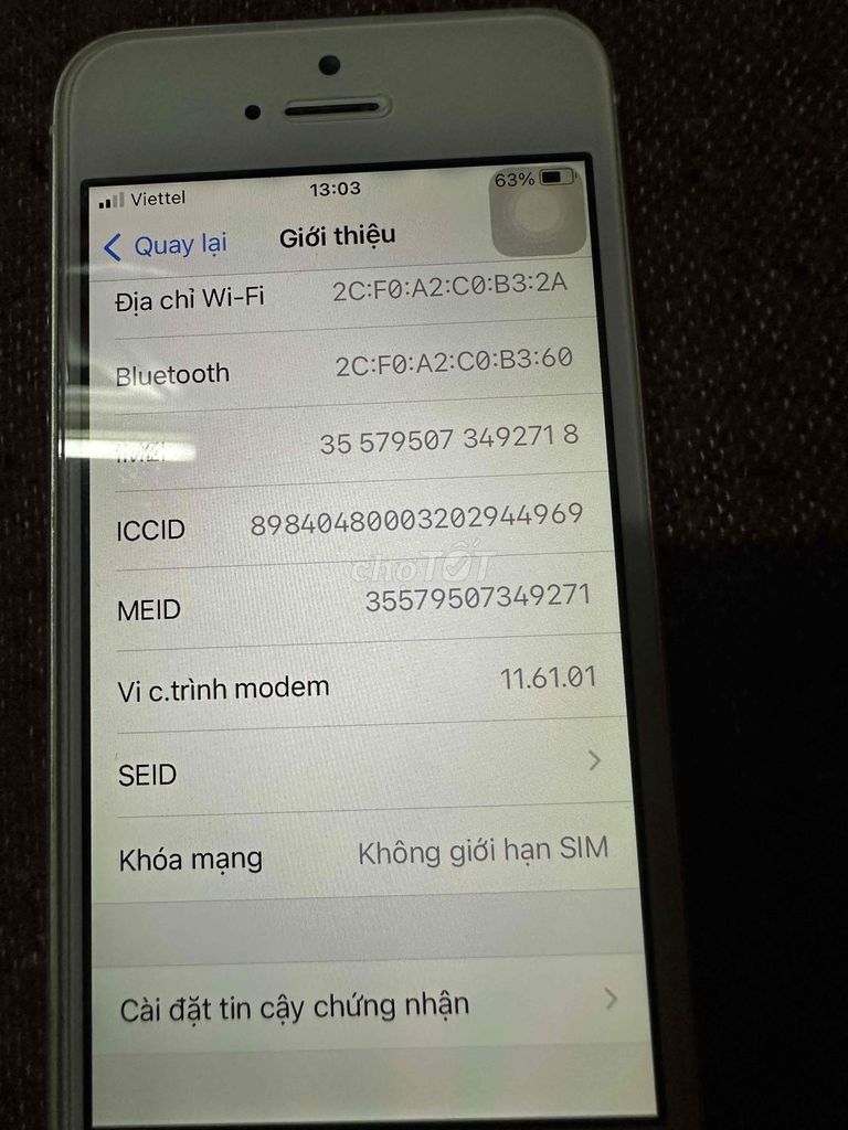 iPhone SE 64GB Bạc. Mua bán Điện thoại tại Thị xã Bến Cát Bình Dương được đăng bởi Ngocbich Pham hình 1