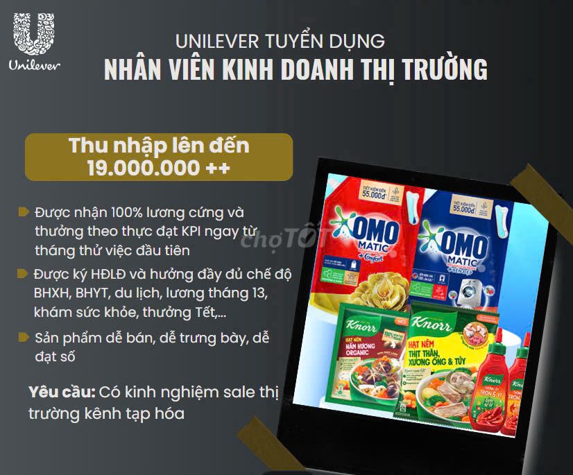 NHÂN VIÊN KINH DOANH THỊ TRƯỜNG - UNILEVER