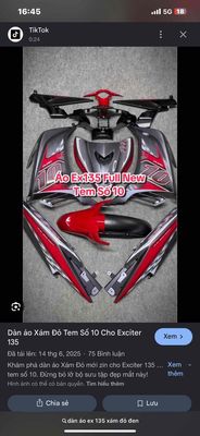 Phụ tùng xe máy Exciter 135 Xám đỏ