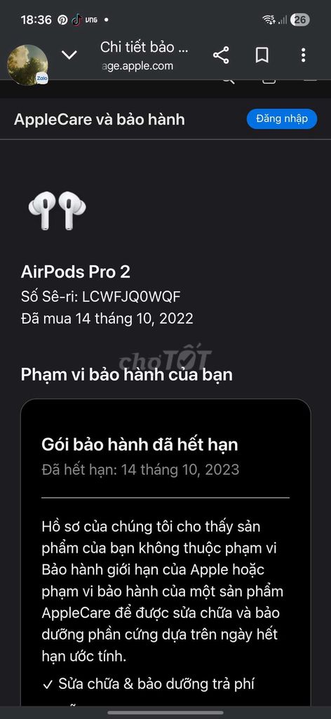Tai nghe Apple AirPods Pro 2 Trắng. Mua bán Tivi, Âm thanh tại Huyện Ngân Sơn Bắc Kạn được đăng bởi Hoàng Minh hình 1
