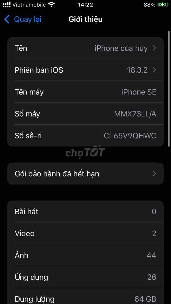 iPhone se3 64gb pin 85 màu đỏ. Mua bán Điện thoại tại Thành phố Bến Tre Bến Tre được đăng bởi Xuan Son hình 1