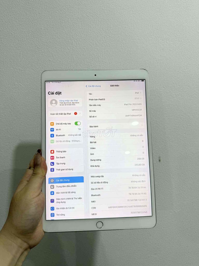 Apple iPad Pro 10.5 inch 256GB Bạc. Mua bán Máy tính bảng tại Quận Bắc Từ Liêm Hà Nội được đăng bởi Đồng Võ hình 1