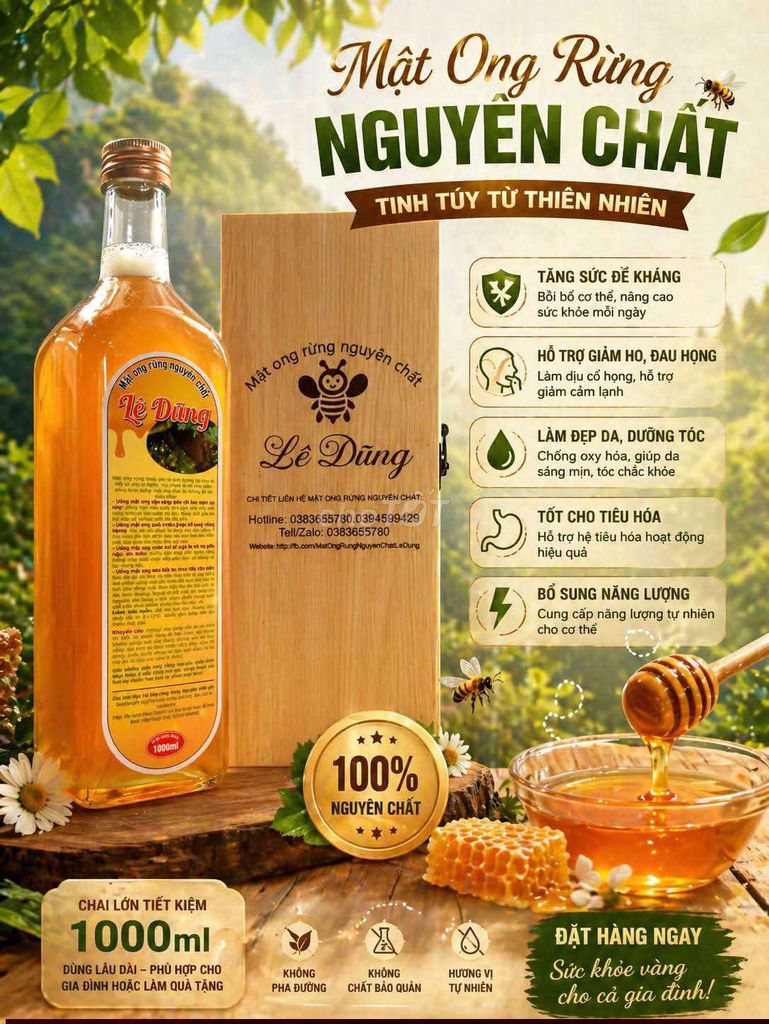 Mật ong rừng nguyên chất. Mua bán Đồ ăn, thực phẩm và các loại khác tại Quận Tân Bình Tp Hồ Chí Minh được đăng bởi Chim cảnh hình 1