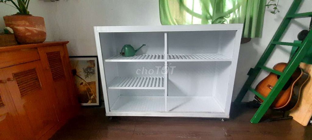 Tủ kệ nhôm trắng. KT 130x40x93