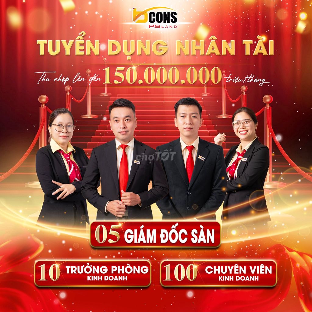 Tuyển Dụng 50 NVKD BĐS Bcons: Thu nhập 150tr/tháng. Việc làm tại Quận Bình Thạnh Tp Hồ Chí Minh được đăng bởi BCONS PS LAND hình 2