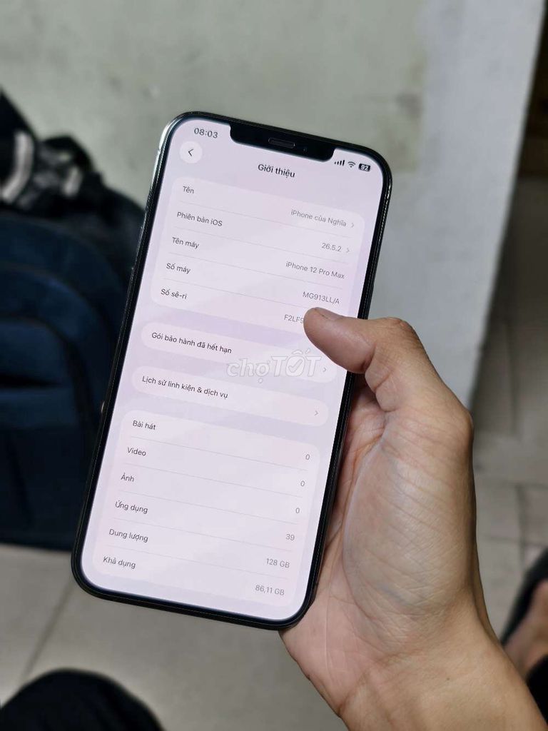 Apple iPhone 12 Pro Max 128GB Xám Đã qua sử dụng. Mua bán Điện thoại tại Thành phố Thuận An Bình Dương được đăng bởi Nghĩa hình 1