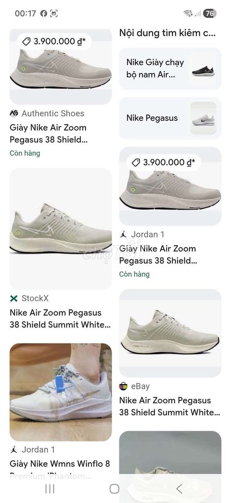 Nike Air Zoom Pegasus 38 Authentic Size 41. Mua bán Giày dép tại Huyện Hóc Môn Tp Hồ Chí Minh được đăng bởi Lộc Phát  hình 1