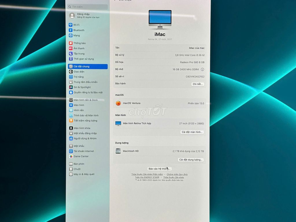 iMac 27" 5K 2017 Core i5 16GB/2TB Fusion VGA 8Gb. Mua bán Máy tính để bàn tại Quận 10 Tp Hồ Chí Minh được đăng bởi Lapvn hình 1