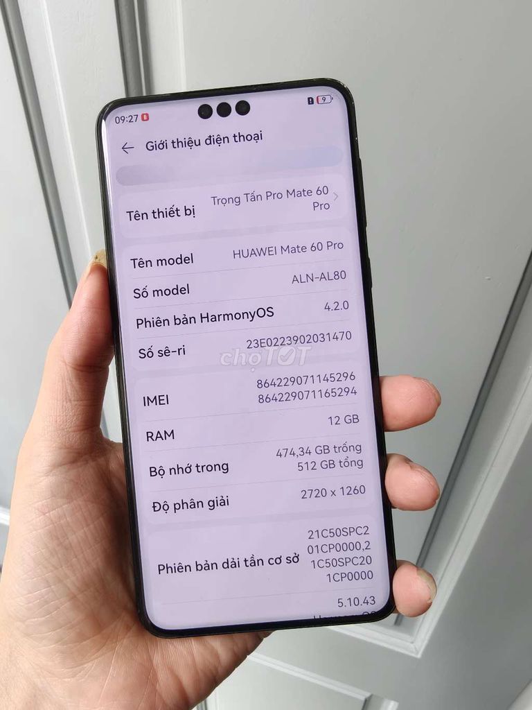 Huawei Mate 60 Pro 512GB Đen. Mua bán Điện thoại tại Huyện Đông Anh Hà Nội được đăng bởi Huy Ân hình 1