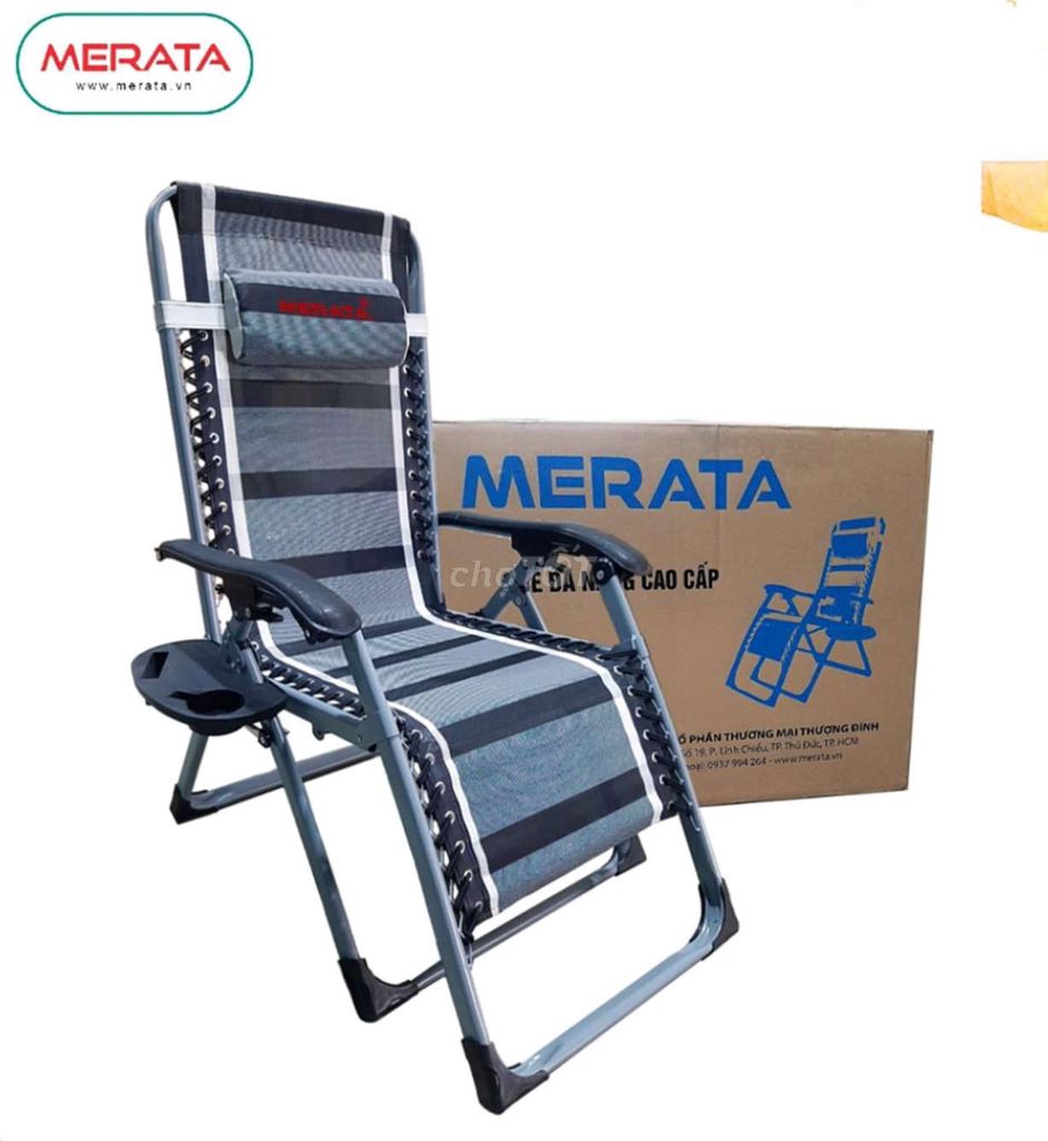 Ghế xếp đa năng MERATA GDN02 Vải Textilen Ghi. Mua bán Bàn ghế tại Thành phố Rạch Giá Kiên Giang được đăng bởi NHÃ ĐAN KG hình 1