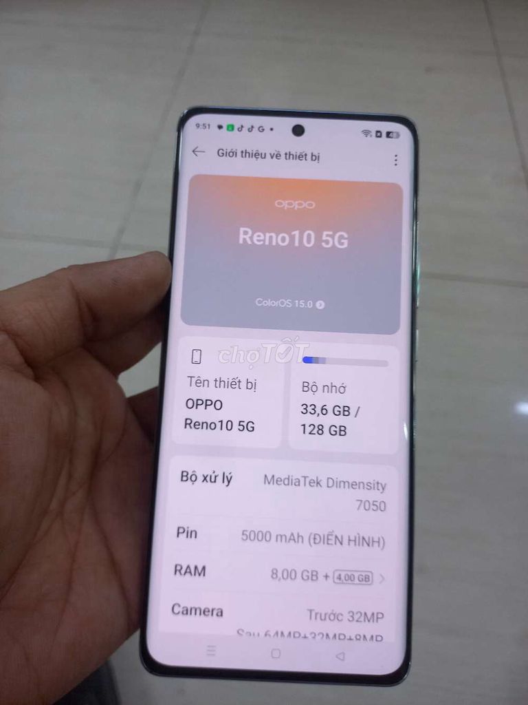 OPPO Reno10 5G 128GB Xanh tím. Mua bán Điện thoại tại Quận 7 Tp Hồ Chí Minh được đăng bởi nguyentuanthanh hình 1