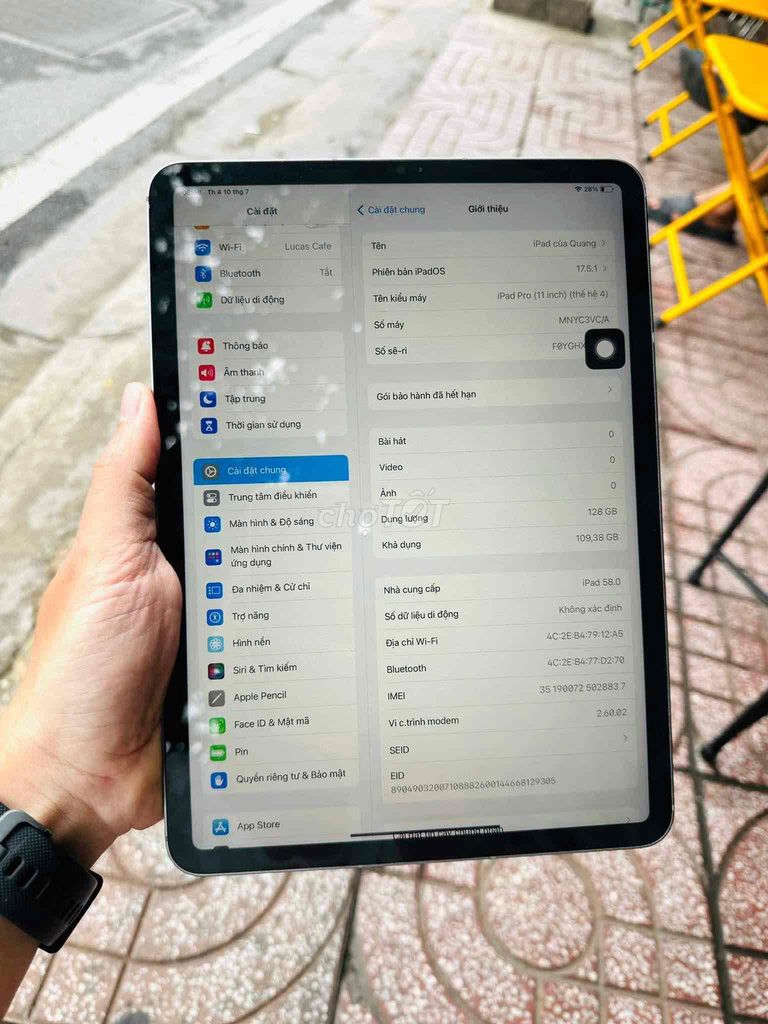 iPad pro m2 128gb 5g máy đẹp pin cao