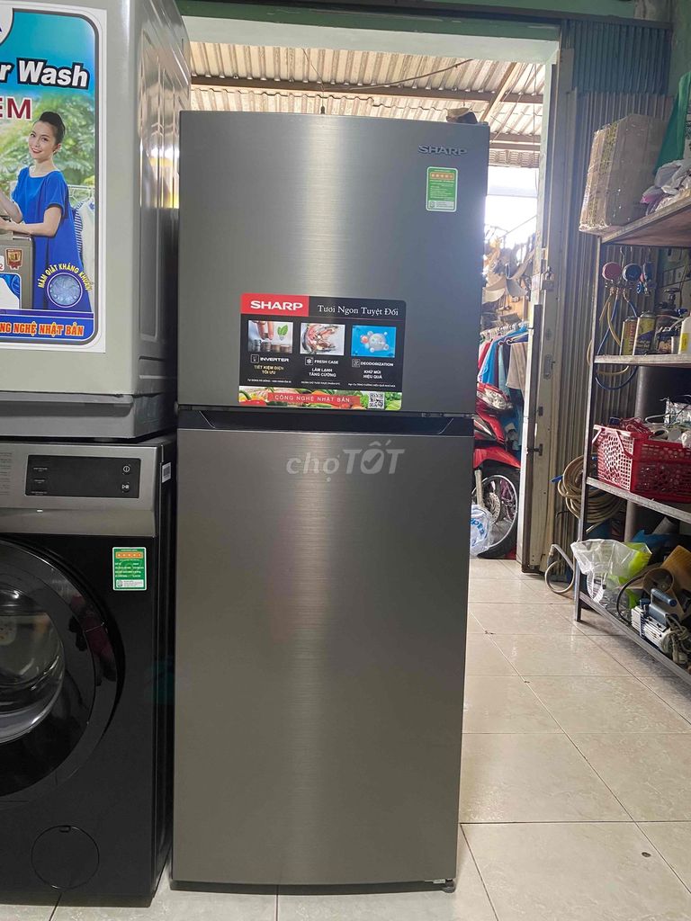 Tủ lạnh Sharp Inverter 210 lít Xám cũ. Mua bán Tủ lạnh tại Thị xã Tân Uyên Bình Dương được đăng bởi Cong ty dien lanh manh cuong hình 1