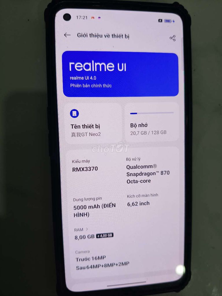 Realme GT Neo2 zin đét giáo lưu. Mua bán Điện thoại tại Thành phố Thủ Dầu Một Bình Dương được đăng bởi Lâm Chấn Động hình 1