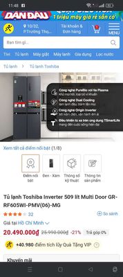 Tủ lạnh Toshiba Inverter 509 GR-RF605WI-PMV(06)-MG