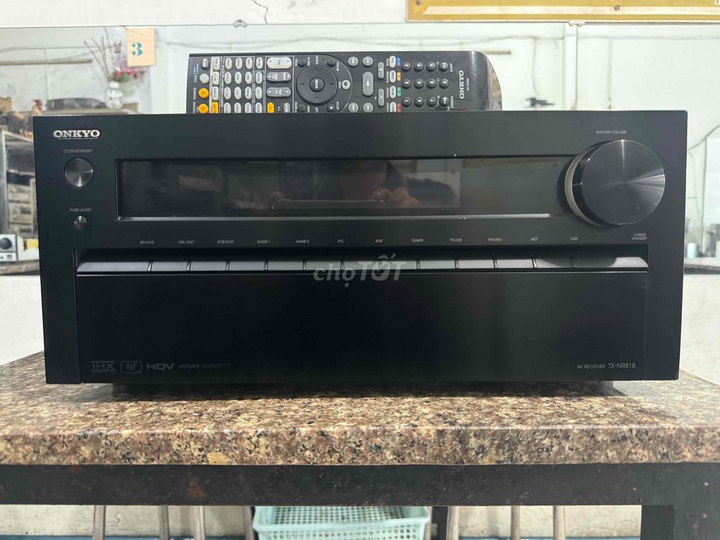 Amply Onkyo TX-NR818 điện 120v CS-810w chạy 14sò.