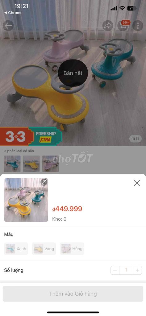 xe đẩy hola chính hãng 500k