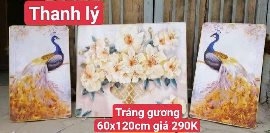 Thanh lý tranh tráng gương chim công. Mua bán Đồ sưu tầm, đồ cổ tại Quận Hà Đông Hà Nội được đăng bởi Yen Nhi hình 1