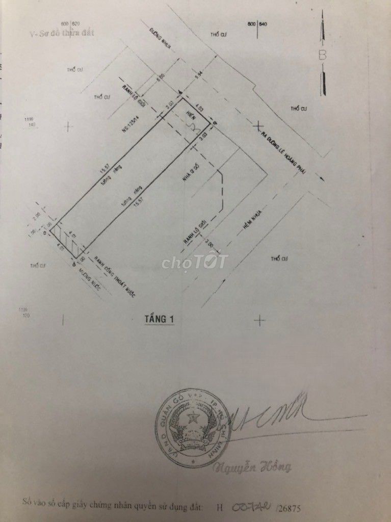 BÁN ĐẤT TĂNG NHÀ CẤP 4, MT 4M, P.17, HXT, KHU AN NINH, GIÁ 6,1 TỶ.