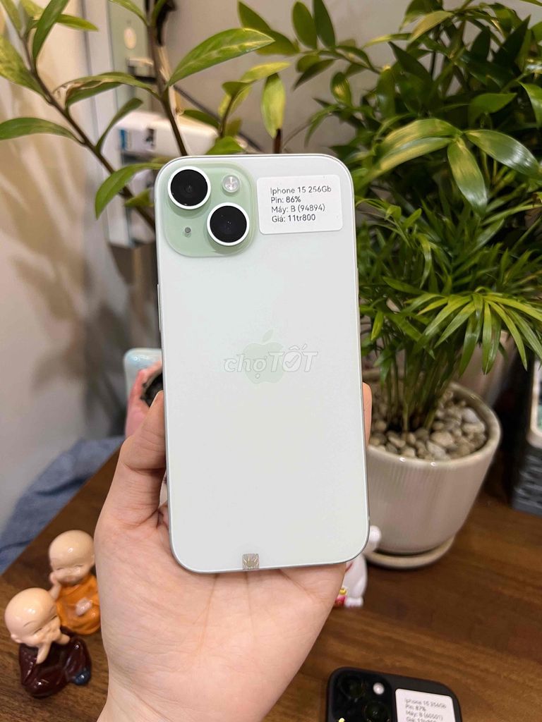 iPhone 15 256GB Xanh Zin ốc pin zin 86. Mua bán Điện thoại tại Huyện Hóc Môn Tp Hồ Chí Minh được đăng bởi SIRI STORE HCM hình 1