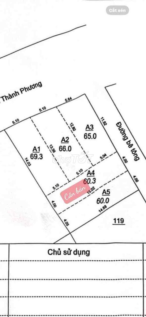 Bán Đất Vuông Vức Đẹp , Phường Thống Nhất