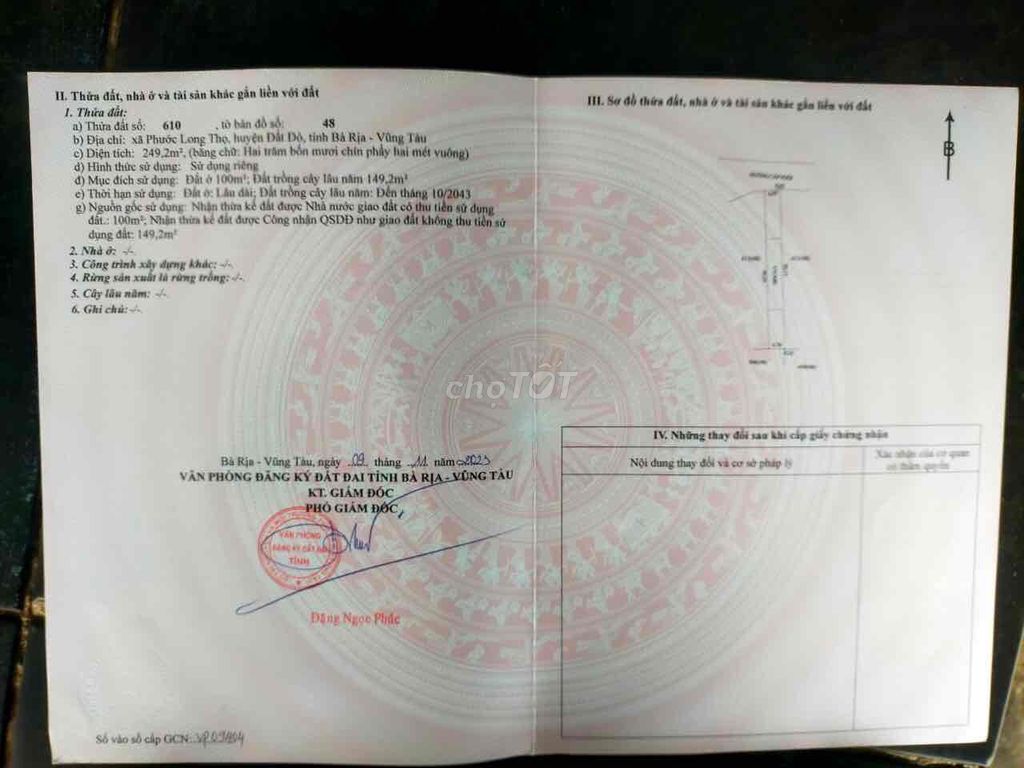 Bán 2 Lô Liền Kề, mặt tiền đường nhựa, Đất Đỏ BRVT. Mua bán Đất tại Huyện Đất Đỏ Bà Rịa - Vũng Tàu được đăng bởi BDS Nhựt Linh hình 3