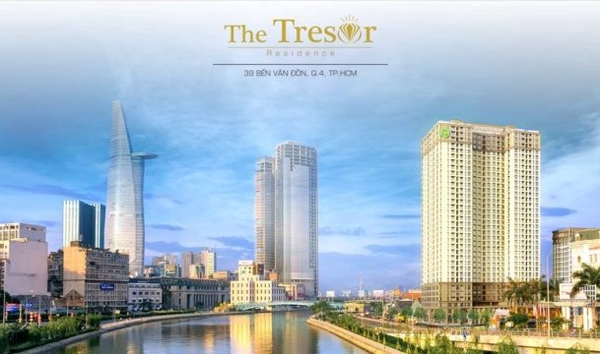 Cho thuê cc Tresor view sông tầng cao 65m, 2pn đầy đủ nội thất 18tr