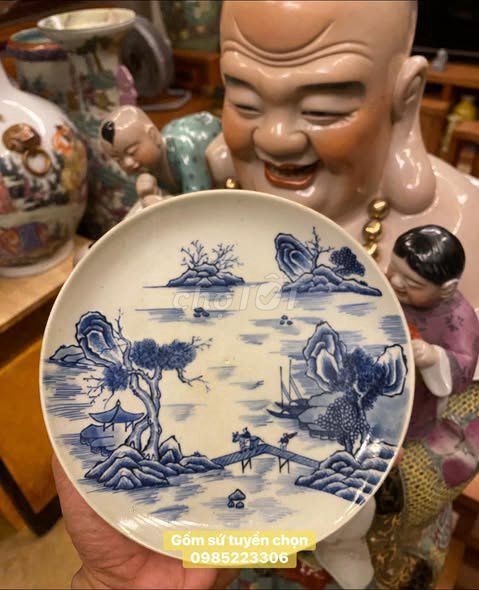 Đĩa gốm sứ Trắng, Xanh. Mua bán Dụng cụ nhà bếp tại Thành phố Hưng Yên Hưng Yên được đăng bởi Gốm sứ tuyển chọn AThắng hình 1