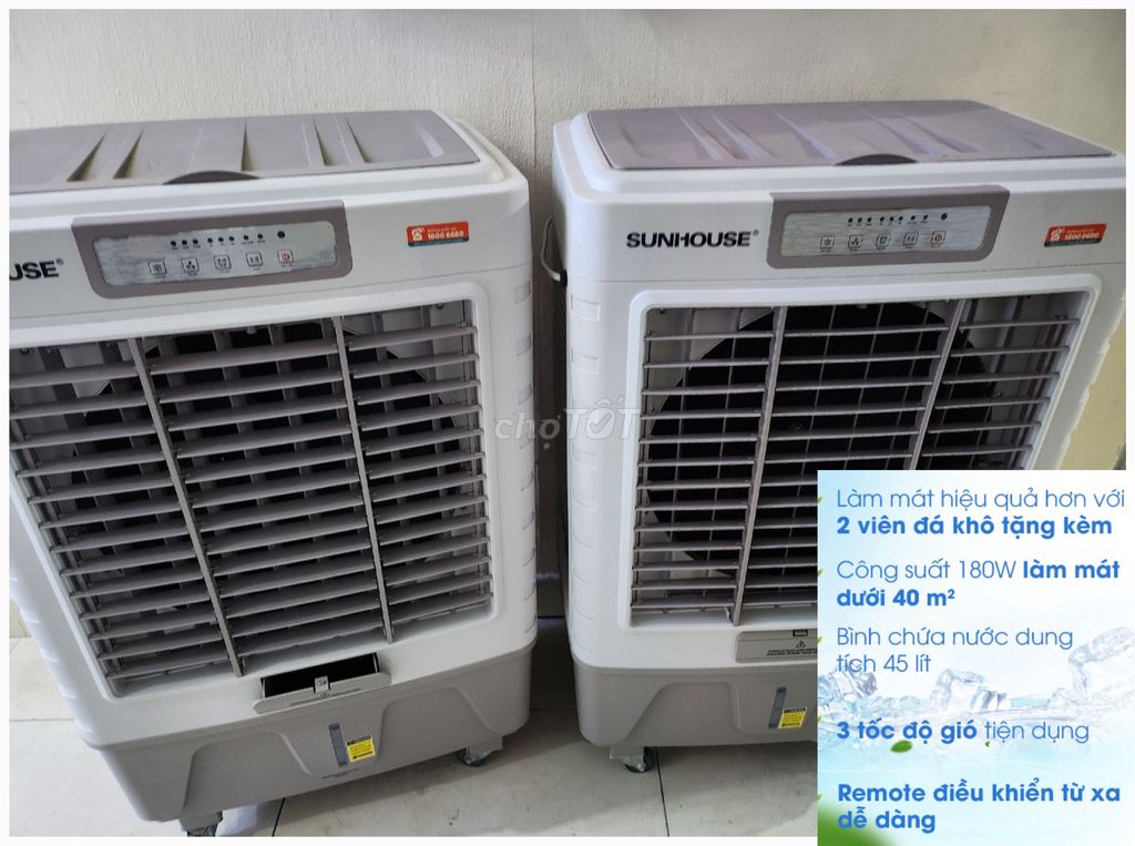 Quạt hơi nước 180w SUNHOUSE 7746 ,45L nước. Mới 💯%