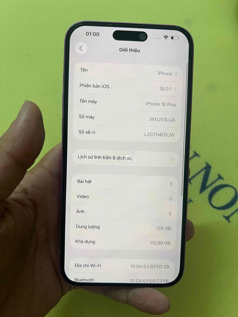 Apple iPhone 16 Plus 128GB Tím. Mua bán Điện thoại tại Quận Hoàng Mai Hà Nội được đăng bởi Hoàng hình 1