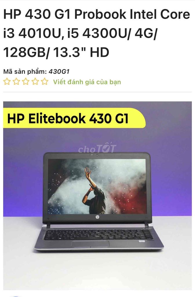 laptop HP proBock G430G1. 13,3”. màu đen.. Mua bán Laptop tại Quận Thanh Khê Đà Nẵng được đăng bởi Quang Thành Đặng hình 1