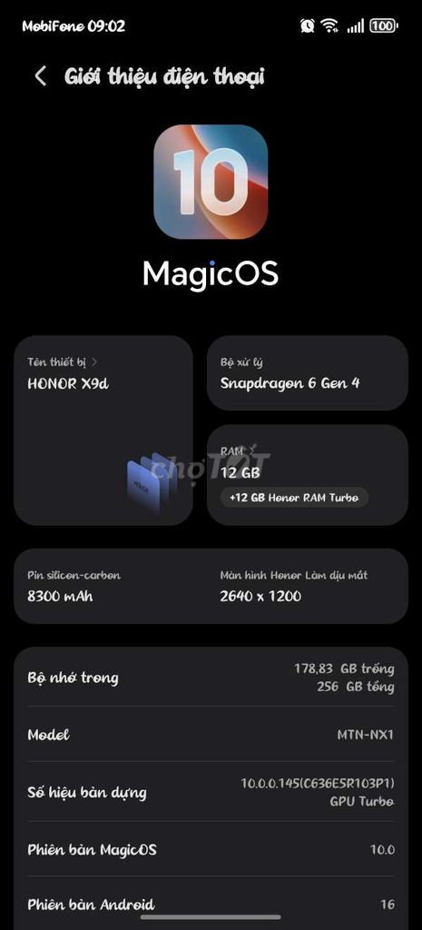 Honor X9d 256GB. Mua bán Điện thoại tại Quận Ninh Kiều Cần Thơ được đăng bởi Tấn Lộc Nguyển hình 1