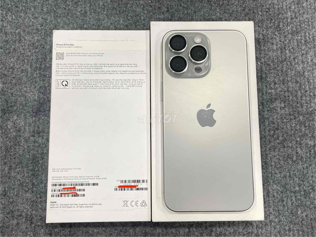 Iphone 15 Pro Max 512GB Natural VN fullbox sim VL