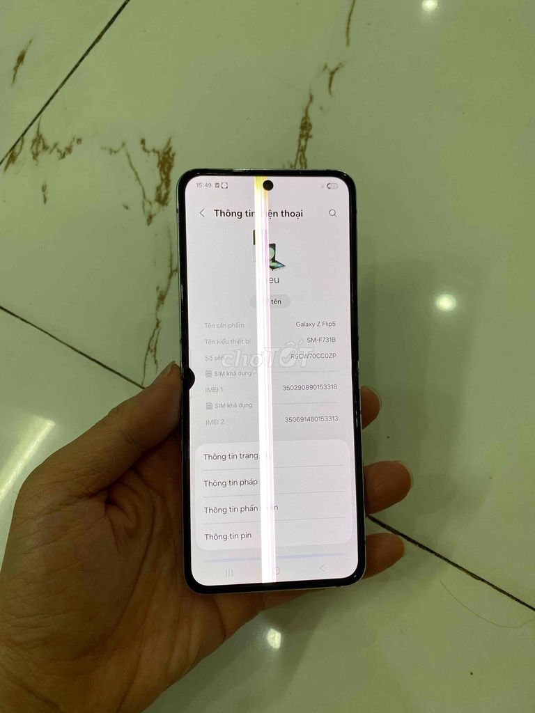Bán Samsung Zflip5 zin ram8/256. kẻ màn trong. Mua bán Điện thoại tại Quận Hà Đông Hà Nội được đăng bởi Mạnh Mobile hình 1