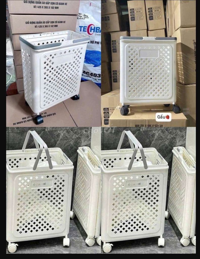 Giỏ đựng quần áo gấp gọn có bánh xe 199k. Mua bán Nội thất, đồ gia dụng khác tại Quận Thanh Khê Đà Nẵng được đăng bởi Gia Dụng Thủy Lê hình 1