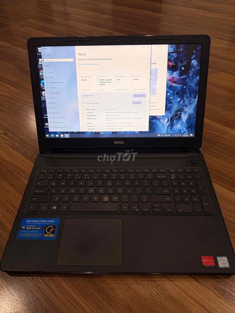 Dell Vostro 3578 i5 8GB/233GB Đã sử dụng. Mua bán Laptop tại Quận Hà Đông Hà Nội được đăng bởi ANH Dũng hình 1