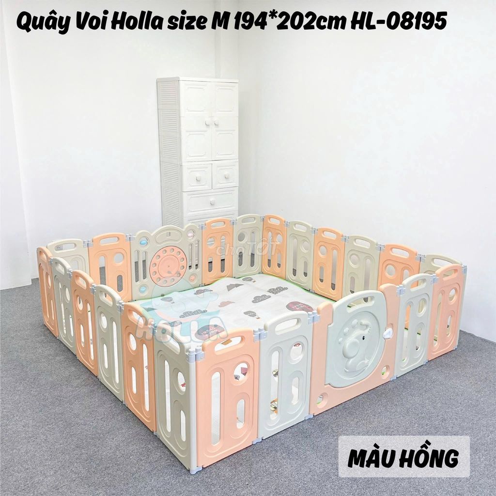 Quây Cũi Nhựa Gấp Gọn Hình Voi HOLLA mới 100%