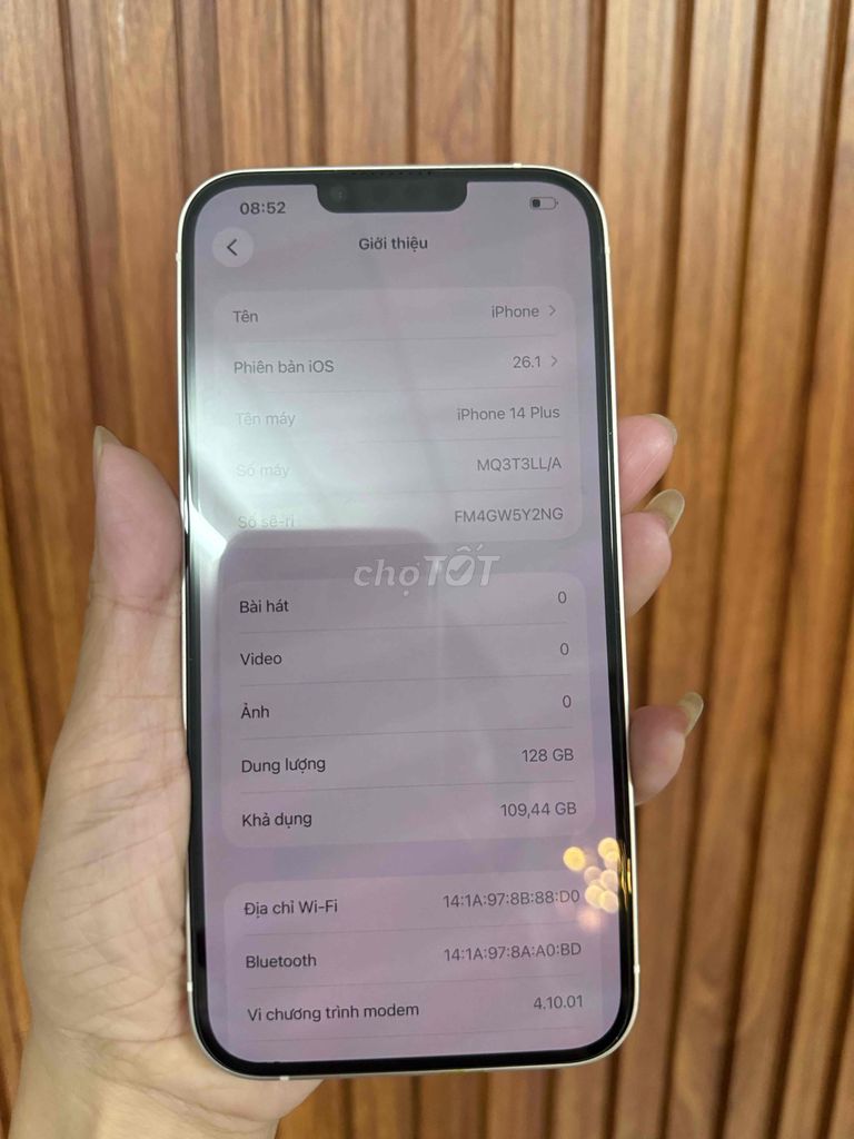 IPHONE 14PLUS TRẮNG,128GB, ĐÃ THAY PIN,MÁY ZIN ĐẸP. Mua bán Điện thoại tại Huyện Củ Chi Tp Hồ Chí Minh được đăng bởi Trang Minh hình 1
