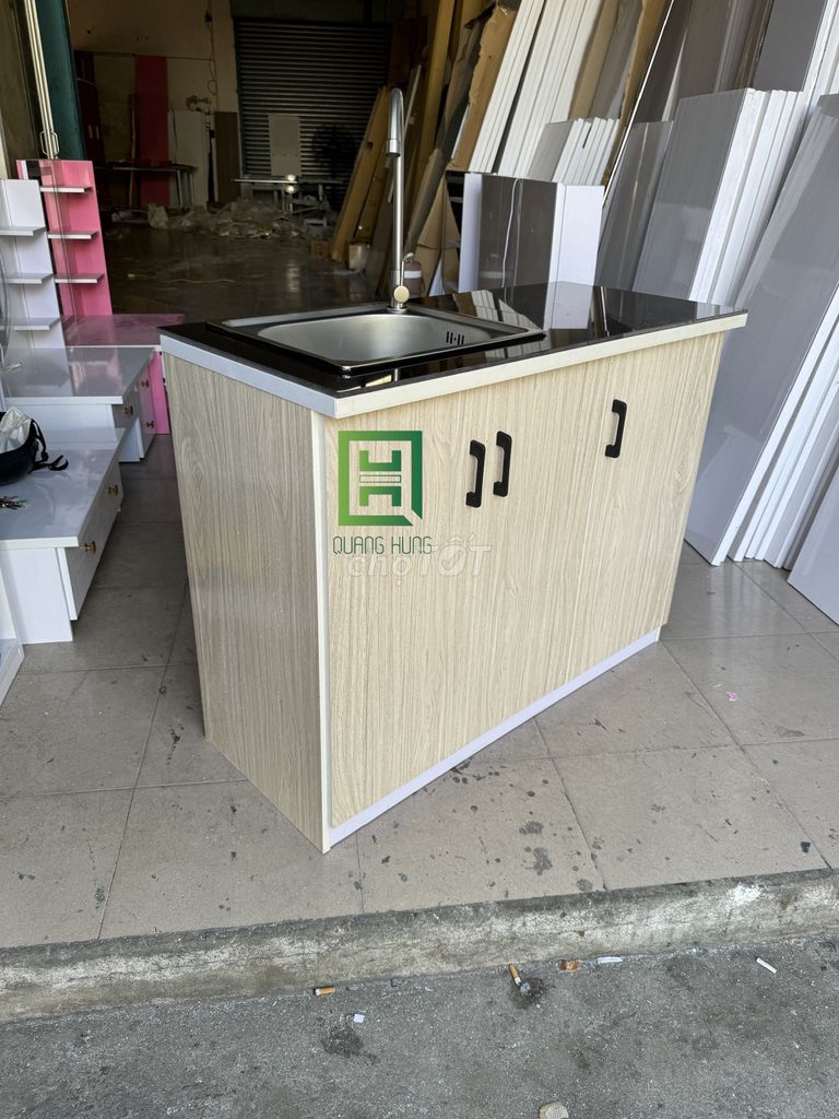 Tủ bếp mini Nhựa Đài Loan Vân gỗ 1m x 80cm. Mua bán Tủ, kệ gia đình tại Thành phố Thủ Đức Tp Hồ Chí Minh được đăng bởi Nội Thất Quang Hùng hình 1
