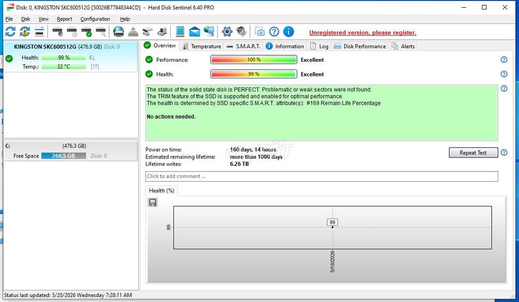 Ổ cứng SSD Kingston SKC600 512GB 99%. Mua bán Linh kiện (RAM, Card...) tại Huyện Đông Anh Hà Nội được đăng bởi cường hình 1