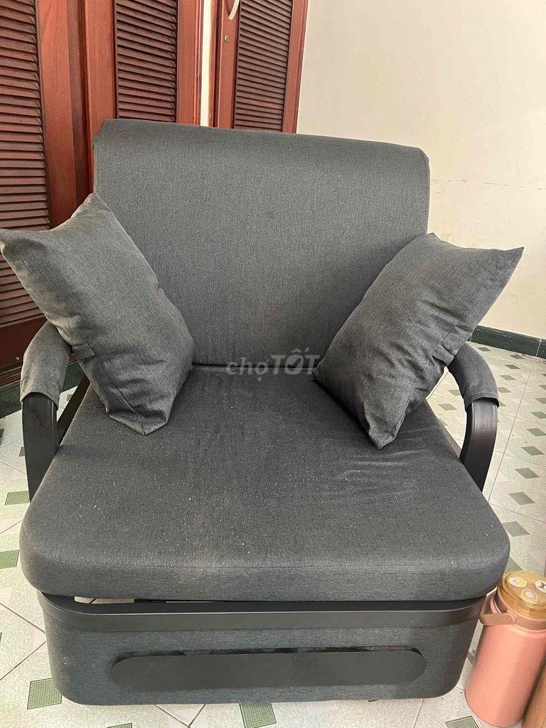 Ghế sofa giường vải xám R82x190cm. Mua bán Giường, chăn ga gối nệm tại Quận Bình Thạnh Tp Hồ Chí Minh được đăng bởi Di Nguyen hình 1