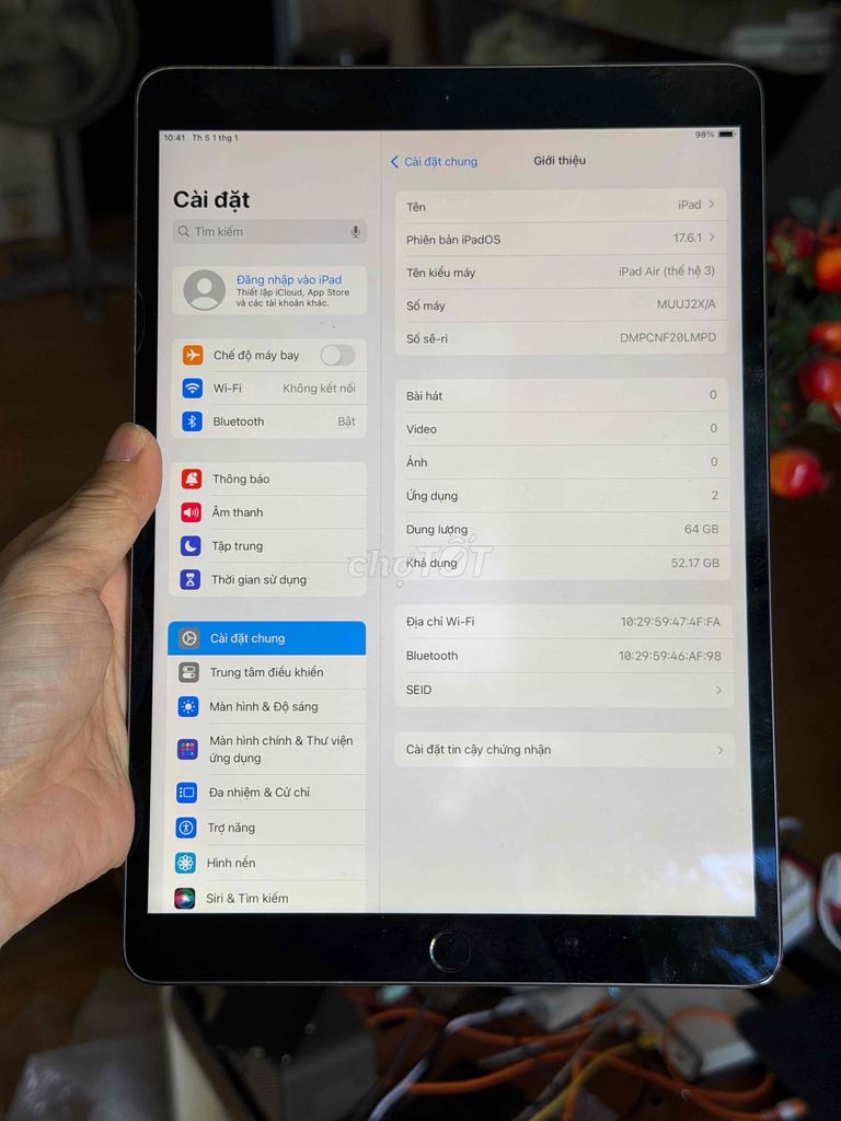 Apple iPad Air 3 64Gb Xám. Mua bán Máy tính bảng tại Thành phố Thủ Đức Tp Hồ Chí Minh được đăng bởi Nguyên hình 1