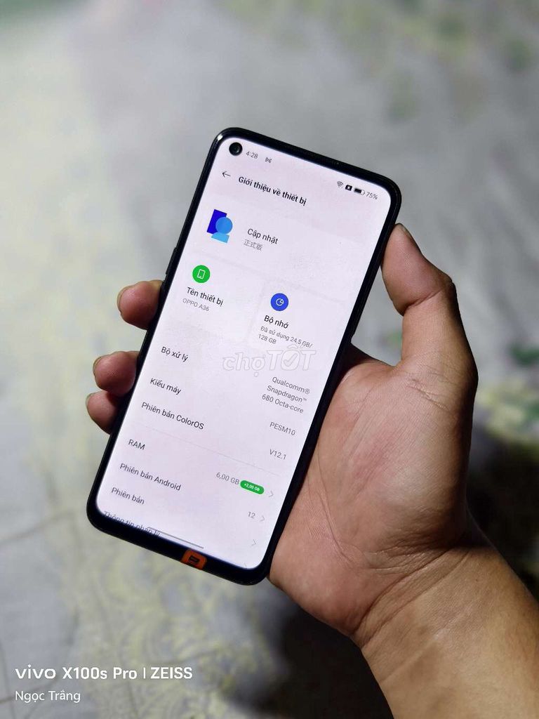 Oppo A36 Đen 6GB/128GB Snapdragon 680. Mua bán Điện thoại tại Quận 10 Tp Hồ Chí Minh được đăng bởi Trắng hình 1