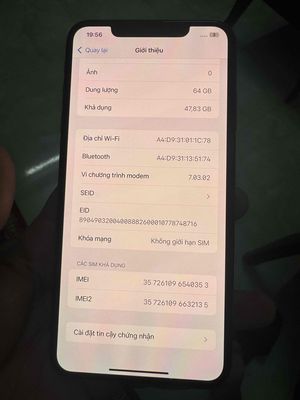 Bán iPhone XSM 64GB Vàng full chức năng