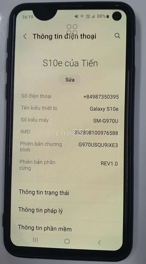 Samsung Galaxy S10e 128GB Mỹ. Mua bán Điện thoại tại Quận 12 Tp Hồ Chí Minh được đăng bởi boom hình 1